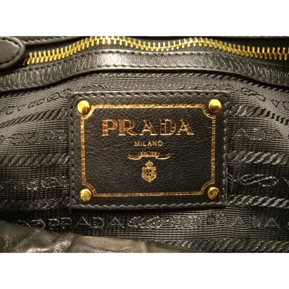 Prada Black Nappa Leather Bow Antique Clutch Bag 100% AUTHENTIC PRE-OWNED! - Picture 6 of 16